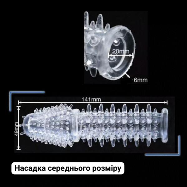 Насадка на пеніс, насадка на член ребриста PSB - Зображення 4