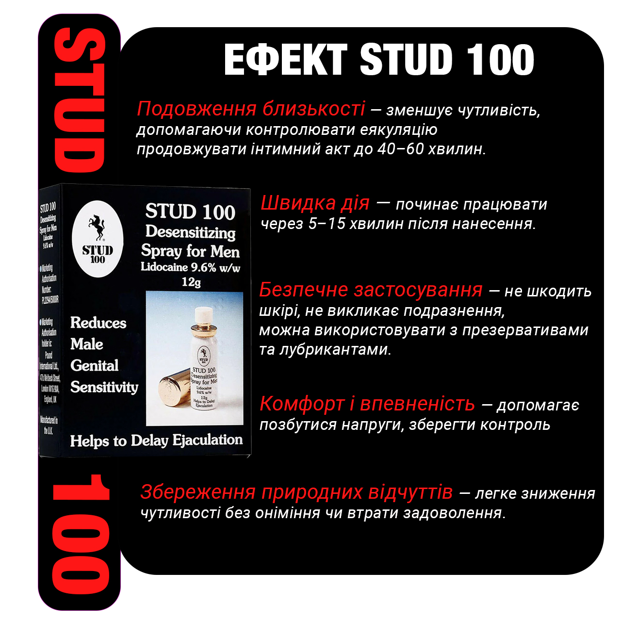 Спрей-пролонгатор "Stud 100" - Зображення 2
