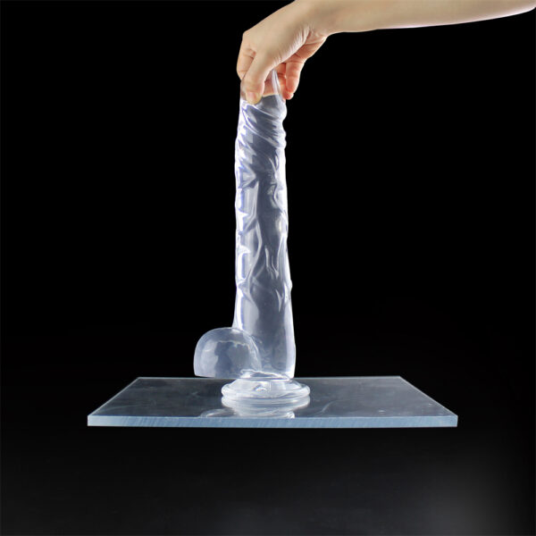 Фалоімітатор напівпрозорий з мошонкою Crystal Pleasure - Зображення 3