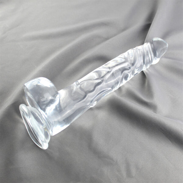 Фалоімітатор напівпрозорий з мошонкою Crystal Pleasure - Зображення 7